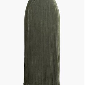 NWT Crinkle midi-slip skirt, olive green